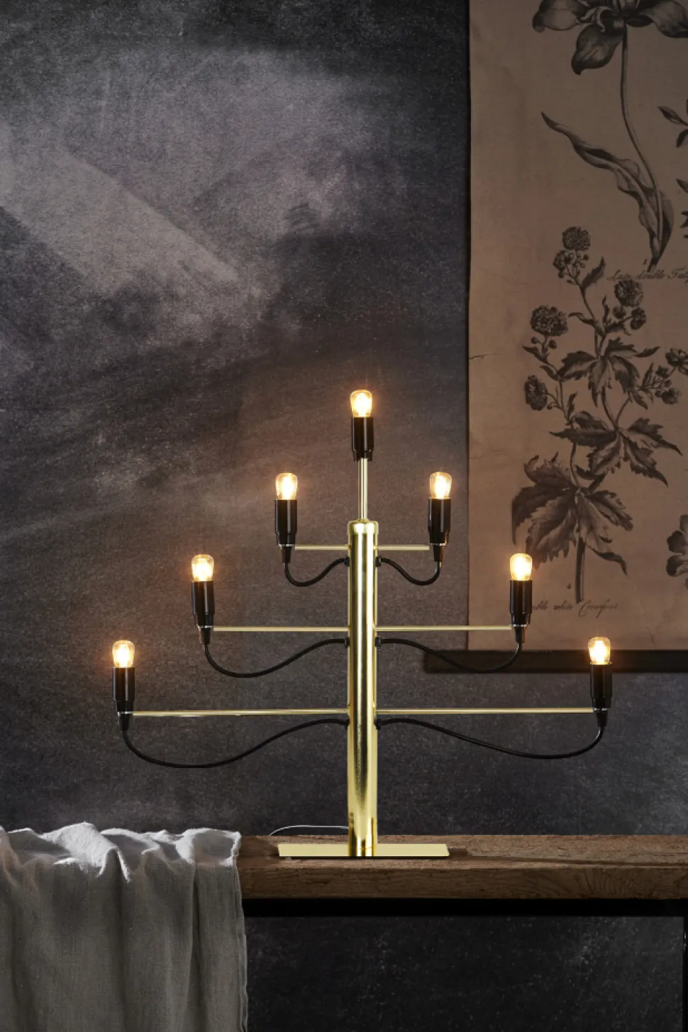 Adventsljusstake 'Milano' - Svart/Guld