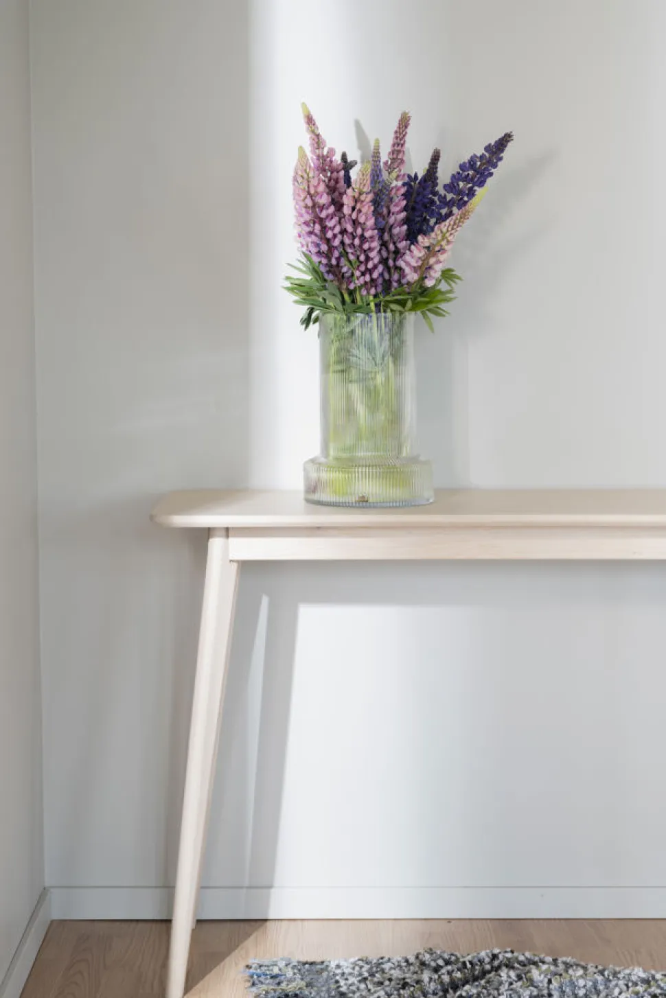 Avlastningsbord 'Yumi' 120x40cm - Vitpigmenterad ek