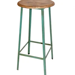 Barstol 'Wooden Seat' - Turkos