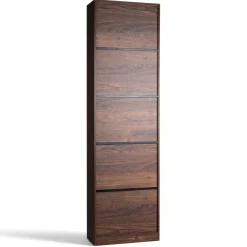 Bokhylla 'Colin' 60x210 - Valnöt/Svart
