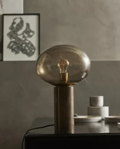 Bordslampa 'Bes' - Smoked/Mässing