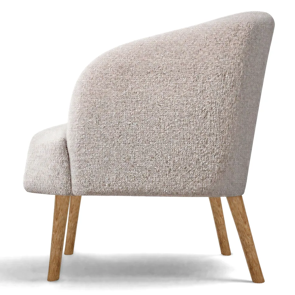 Fåtölj 'Capri' träben - Beige/Bouclé
