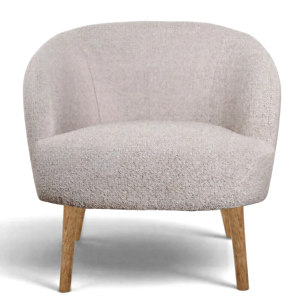 Fåtölj 'Capri' träben - Beige/Bouclé