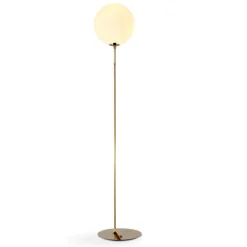 Golvlampa 'Creme Satin' - Mässing