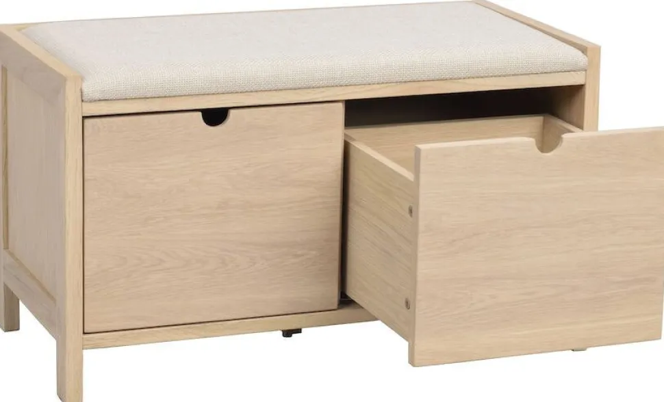 Hallbänk 'Hillmond' 80cm - Ljus ek