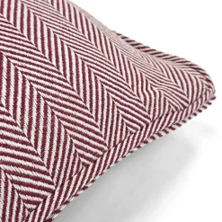 Kuddfodral 'Denisa Fishbone' 45x45cm - Röd/vit