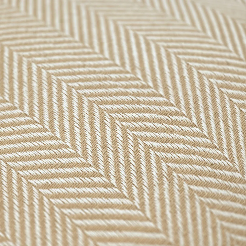Kuddfodral 'Denisa Fishbone' 45x45cm - Beige/vit