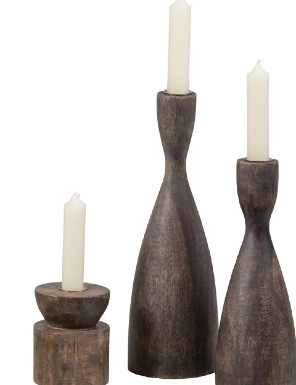 Ljusstake 'Rosa' 28 cm - Brun