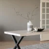 Matbord 'Brooklyn' 220x95cm - Vitpigmenterad/Svart X-ben