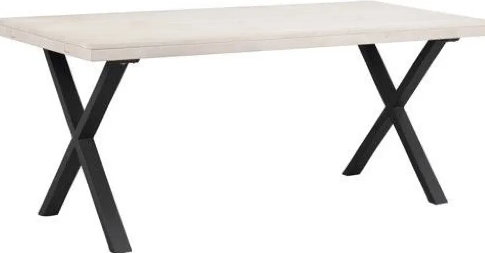 Matbord 'Brooklyn' 170x95cm - Vitpigmenterad/Svart X-ben