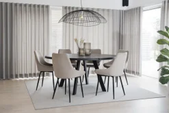 Matbord 'Fred' Runt 160cm - Svart