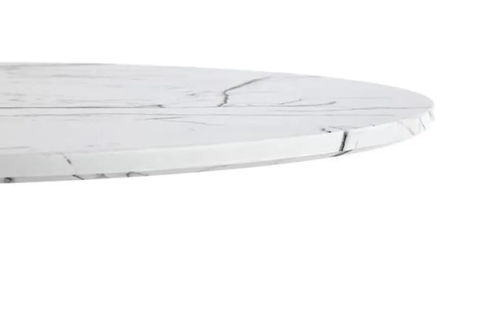Matbord 'Lorca' Runt 80cm - Marmor/Vit