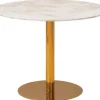 Matbord 'Marbleous' Runt 100cm - Mässing/Vit