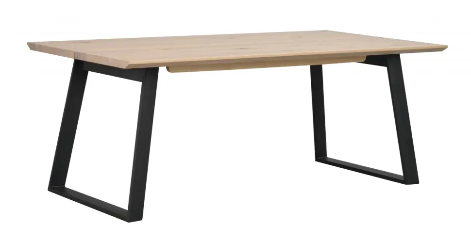 Matbord 'Melville' 210x95cm - Vitpigmenterad Ek/Svart
