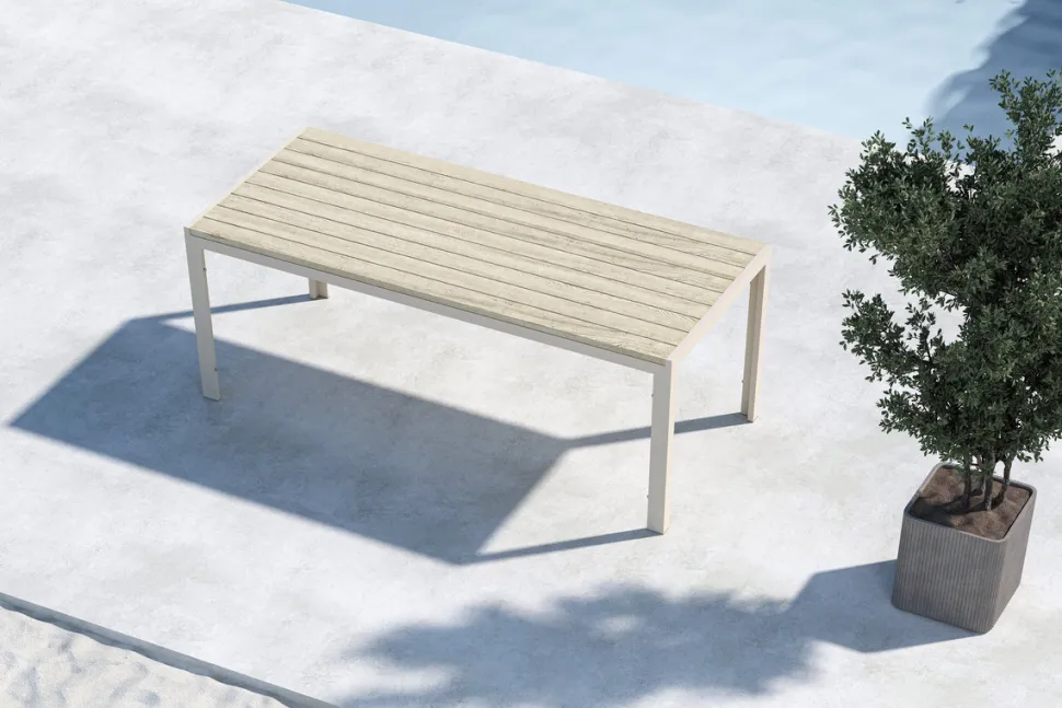 Matbord 'Mirko' 205x74cm - Beige