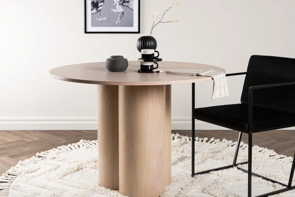 Matbord 'Orsa' Runt 110cm - Vitputsad