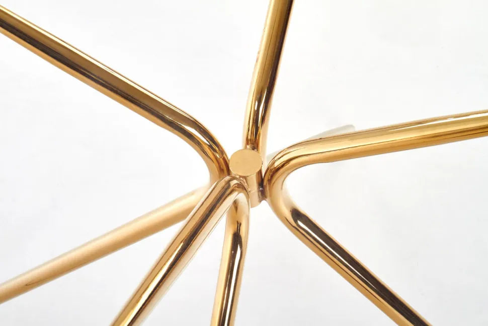 Matbord 'Rondo' Runt 110cm - Transparent/Guld