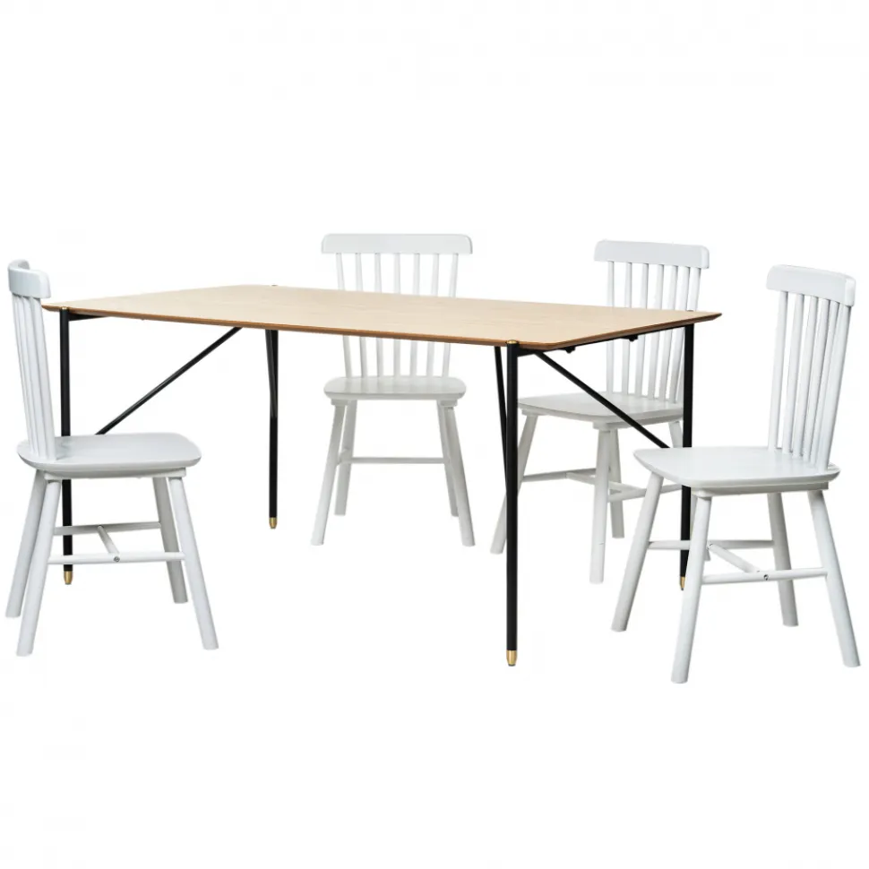 Matgrupp 'Hornstull Elsa' - 1 Bord & 4 Stolar