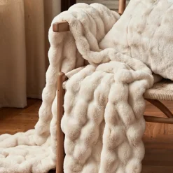 Pläd 'Aranga Bubble Throw' 130x170cm - Beige