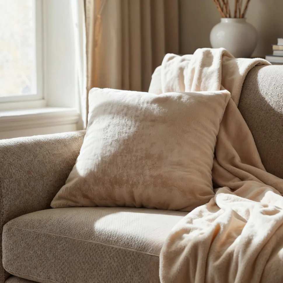 Pläd 'Aranga Super Soft Throw' 130x170cm - Beige