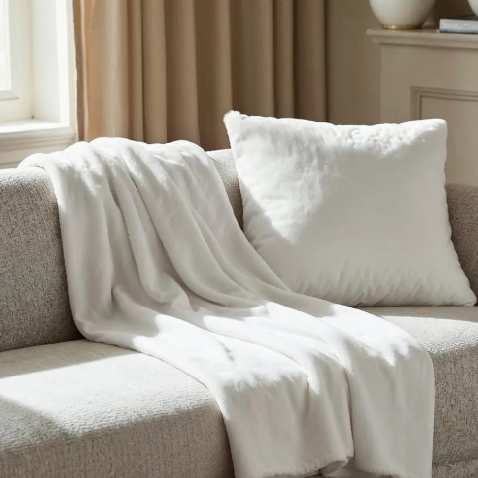 Pläd 'Aranga Super Soft Throw' 130x170cm - Vit