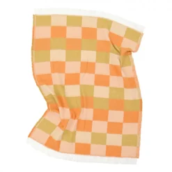 Pläd 'Audrey Check' 130x170cm - Beige/gul/orange