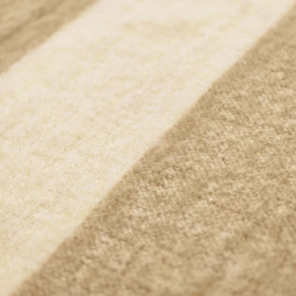Pläd 'Beatriz Stripe' 130x170cm - Beige/vit