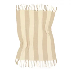 Pläd 'Beatriz Stripe' 130x170cm - Beige/vit