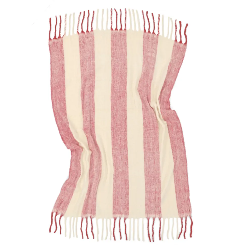 Pläd 'Beatriz Stripe' 130x170cm - Röd/vit