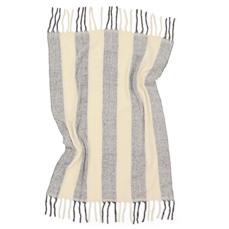 Pläd 'Beatriz Stripe' 130x170cm - Svart/vit