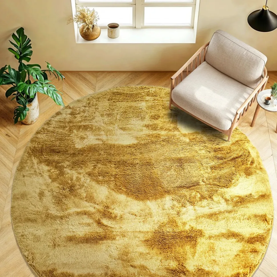Rund matta 'Aranga Super Soft' 200cm - Gul
