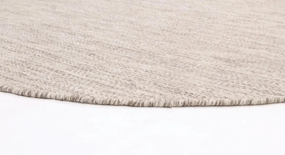 Rund matta 'Dhurry' - Beige