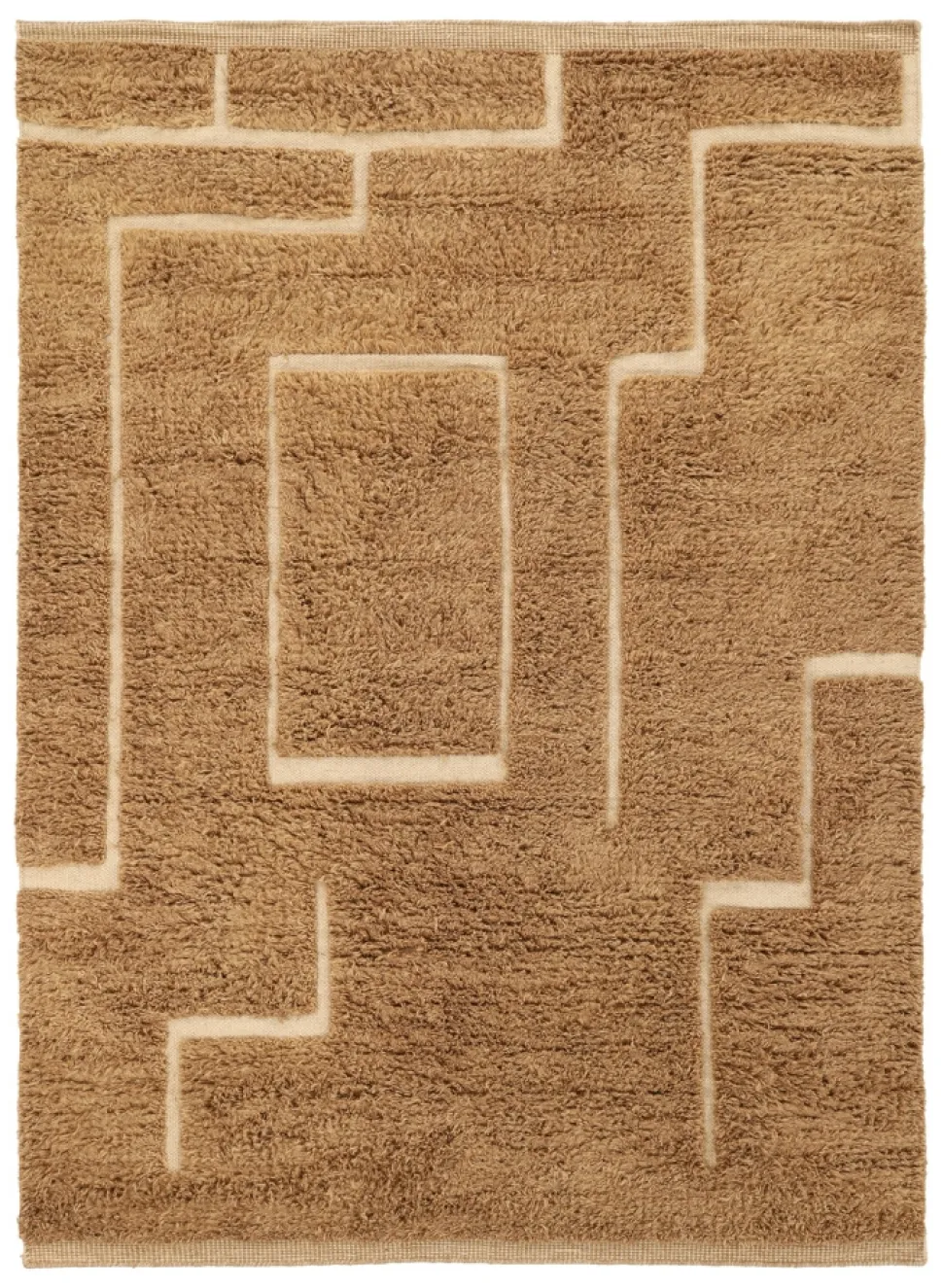 Ryamatta 'Kiberg Handvävd Ull' - Beige