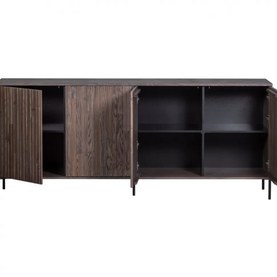 Sideboard ‘New Gravure’ 200 cm - Mörkbrun/Svart