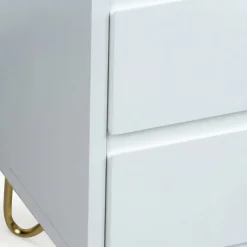 Sängbord 'Elle' - Vit/Mässing