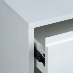 Sängbord 'Elle' - Vit/Mässing