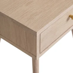 Sängbord 'Prime' - Vit ek/Mässing
