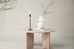 Soffbord 'Arvika' Runt 80cm - Vitpigmenterad Ek
