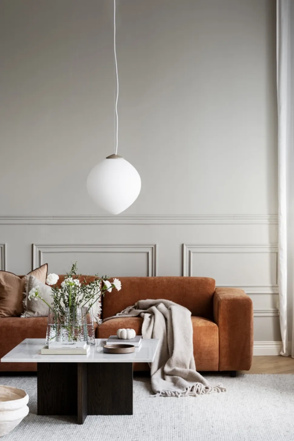 Soffbord 'Brooksville' 90x90cm - Vit/Brun
