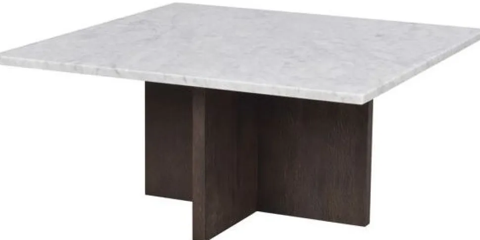 Soffbord 'Brooksville' 90x90cm - Vit/Brun