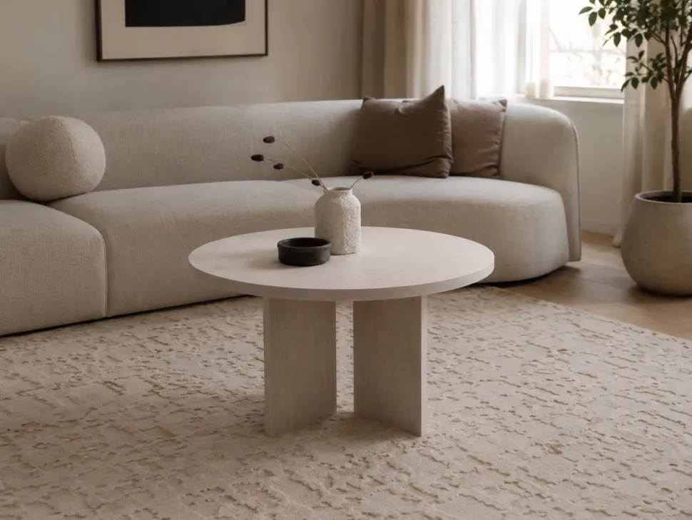 Soffbord 'Créme' Runt 75cm - Natur