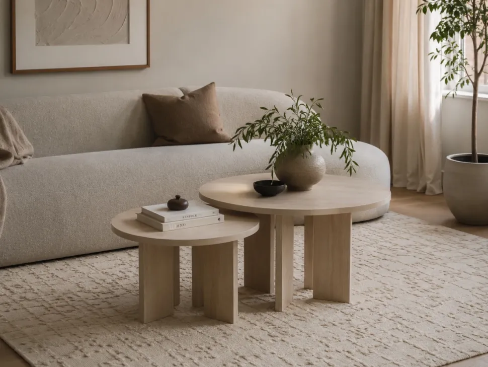 Soffbord 'Créme' Runt 75cm - Natur