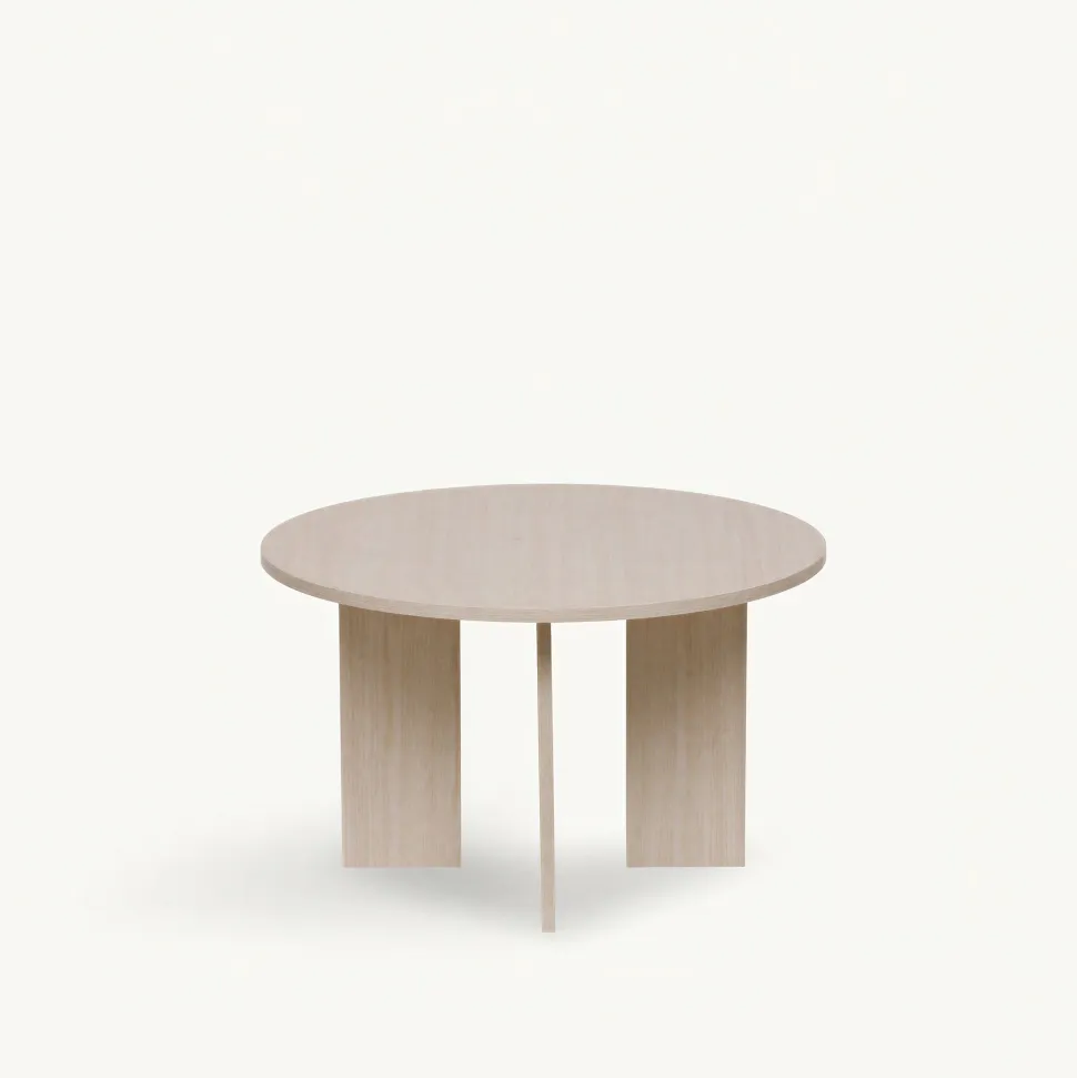 Soffbord 'Créme' Runt 75cm - Vitpigmenterad