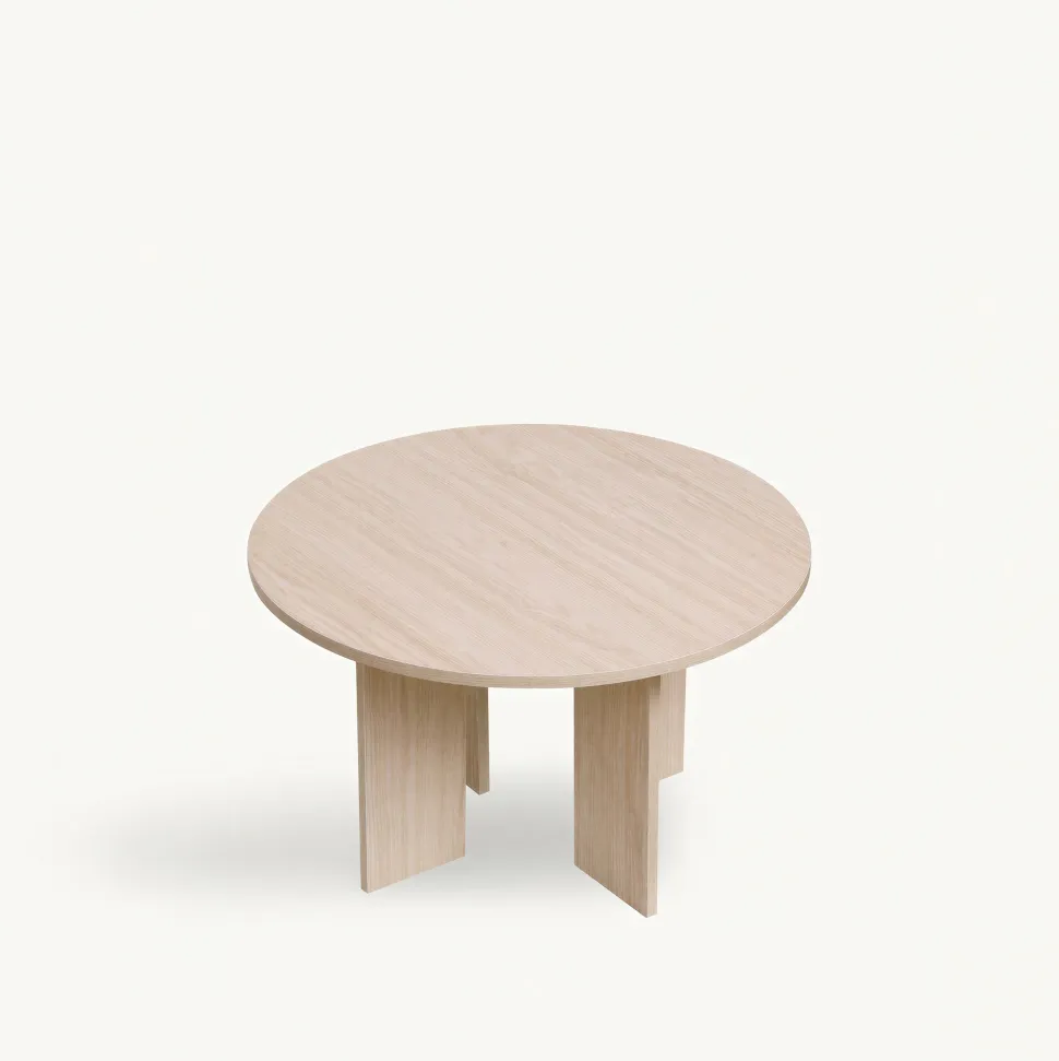 Soffbord 'Créme' Runt 75cm - Vitpigmenterad