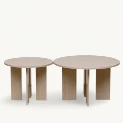 Soffbord 'Créme' Runt 75cm - Vitpigmenterad