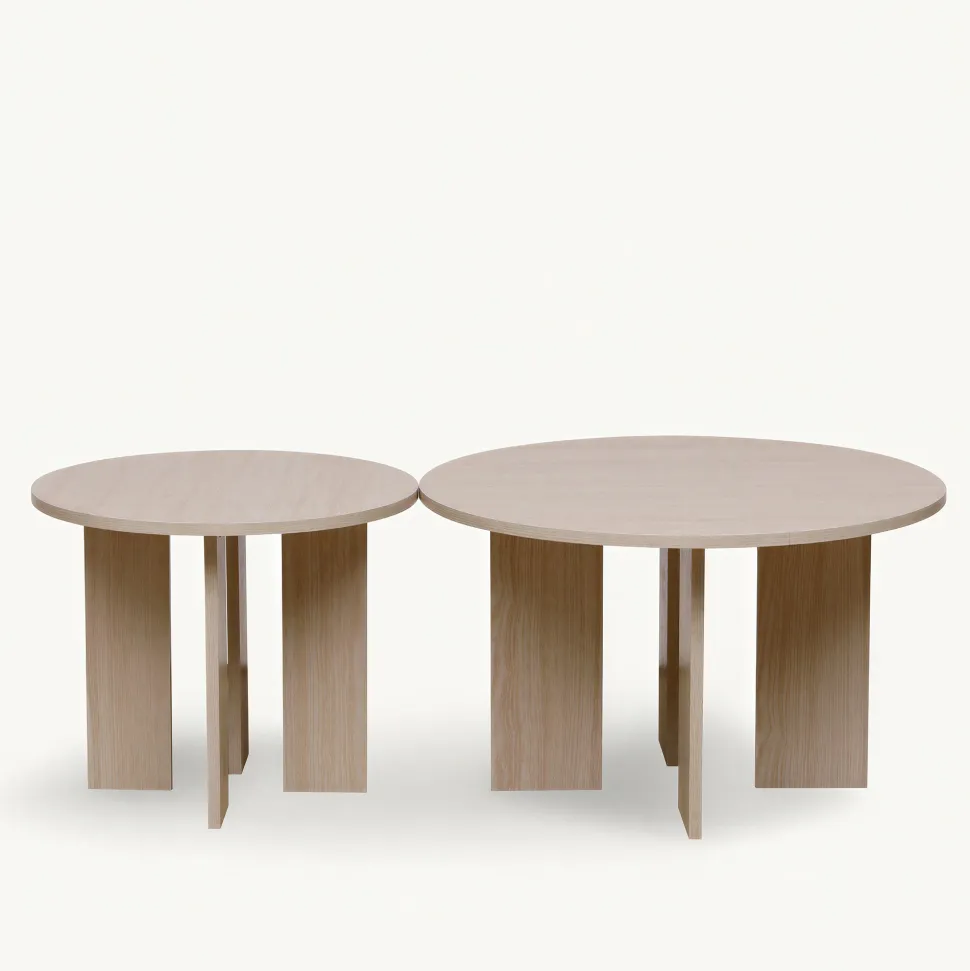 Soffbord 'Créme' Runt 75cm - Vitpigmenterad