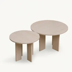 Soffbord 'Créme' Runt 75cm - Vitpigmenterad