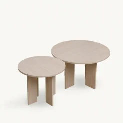 Soffbord 'Créme' Runt 55 cm - Vitpigmenterad