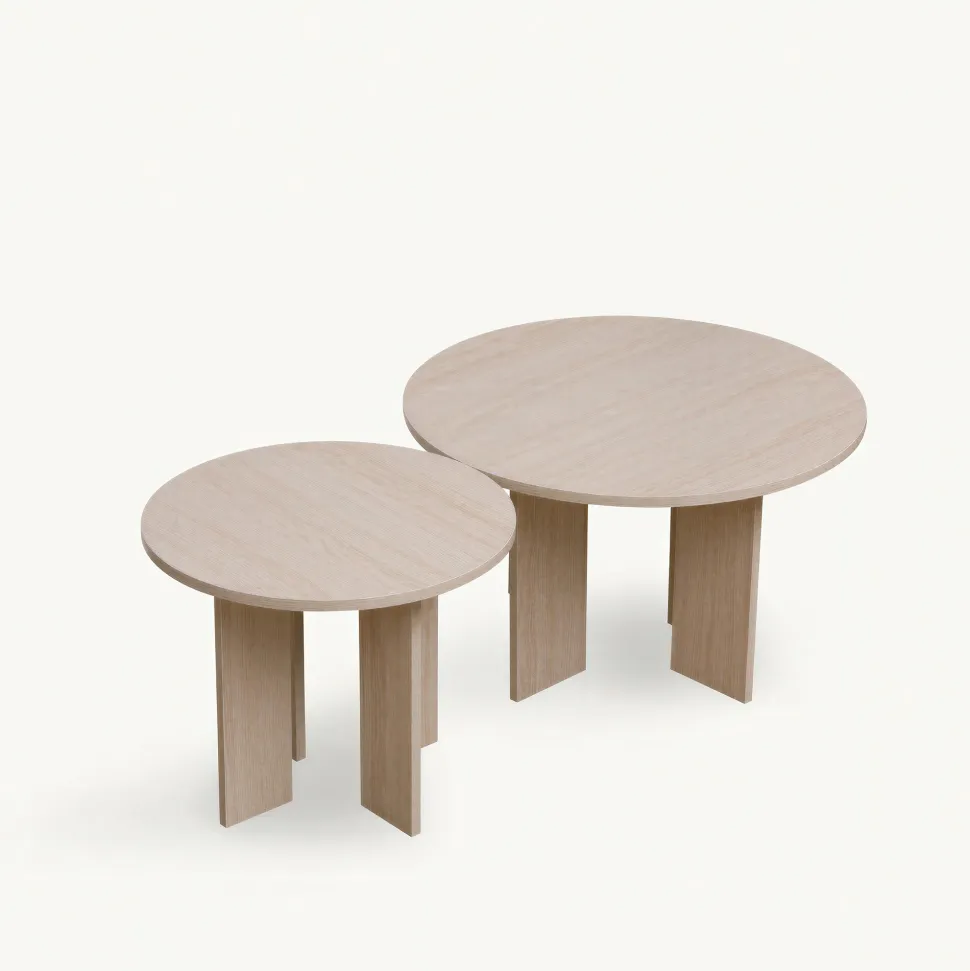 Soffbord 'Créme' Runt 55 cm - Vitpigmenterad