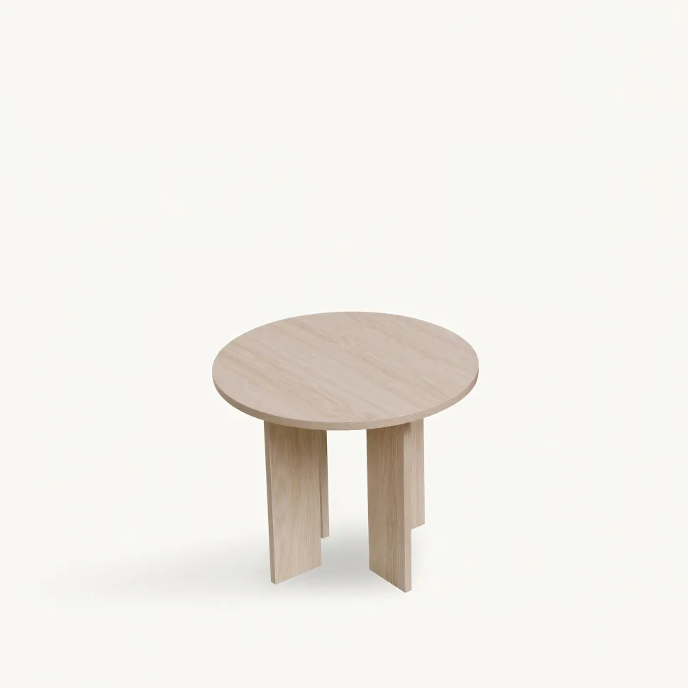 Soffbord 'Créme' Runt 55 cm - Vitpigmenterad